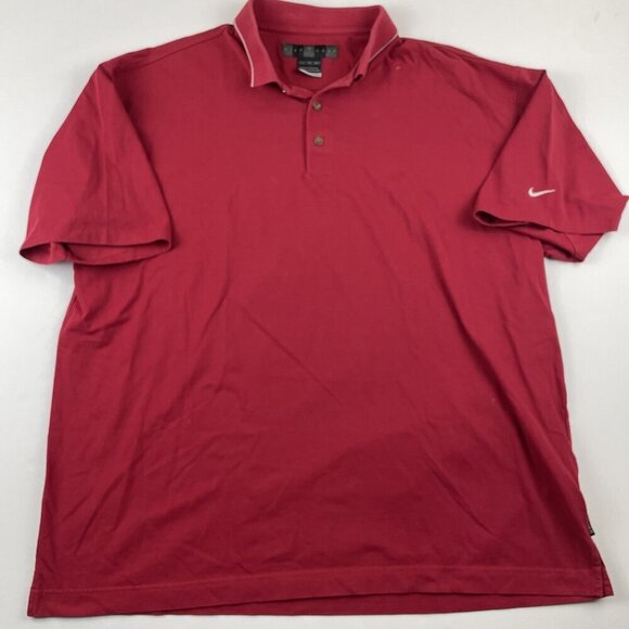 Nike Golf Dri-Fit Polo Shirt Men’s 2XL Red Solid Blue Stripe Lot of 2 - Picture 7 of 13